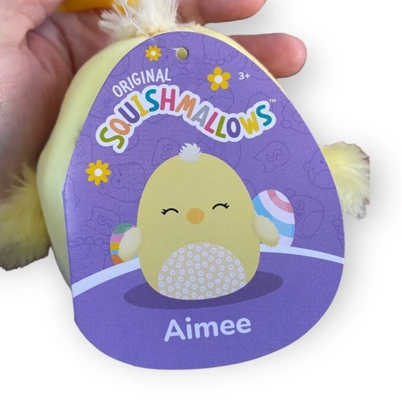 Squishmallows Aimee Chick Flowers Clip On 3.5" 2023 Easter Spring Plush NEW - Picture 3 of 4